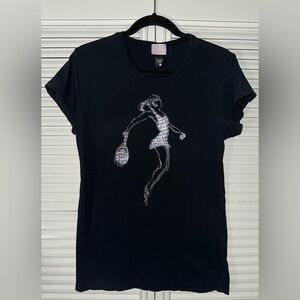Fetch Women’s Tennis Player Silhouette‎ Fitted Shirt Size XL